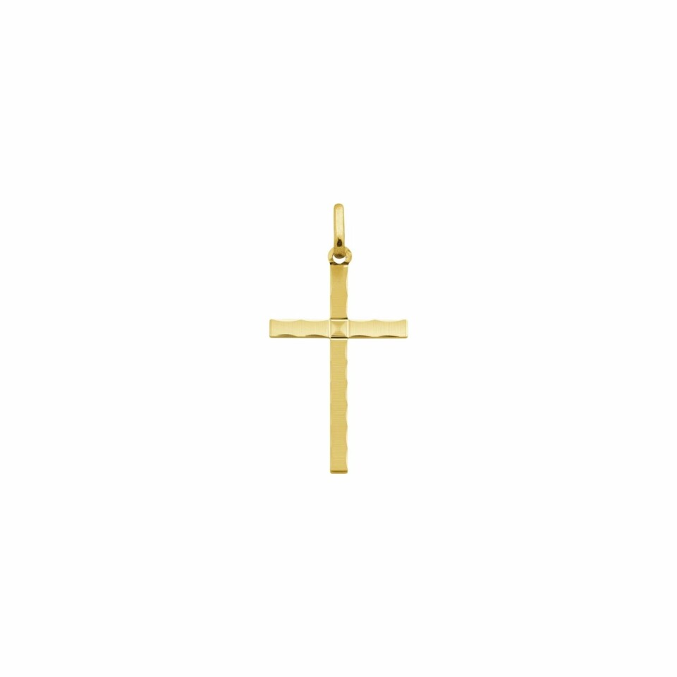 Médaille Augis Croix facetée en or jaune, 24x15mm
