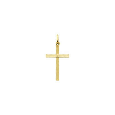 Médaille Augis Croix facetée en or jaune, 24x15mm