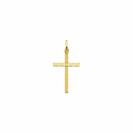 Médaille Augis Croix facetée en or jaune, 24x15mm