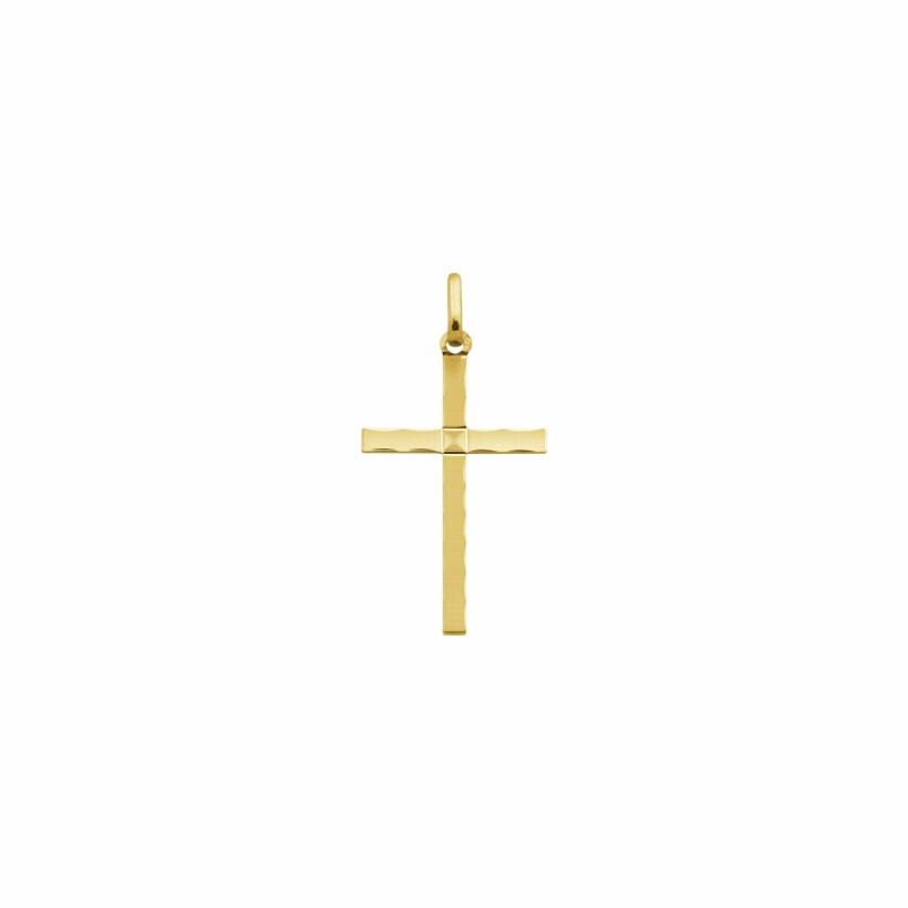 Médaille Augis Croix facetée en or jaune, 24x15mm
