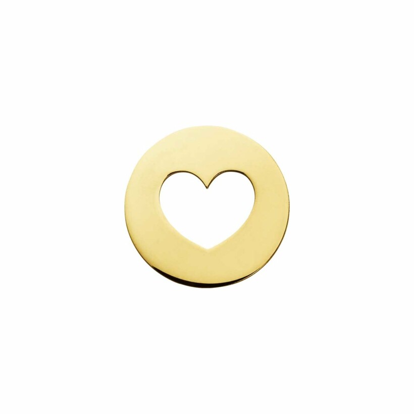 Médaille Augis Jeton cœur ajouré en or jaune, 14mm