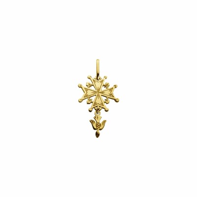 Médaille Augis Croix Huguenote en or jaune, 20x10mm