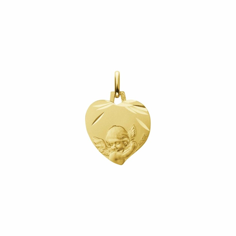 Médaille Augis Ange cœur en or jaune, 15.8x15.6mm
