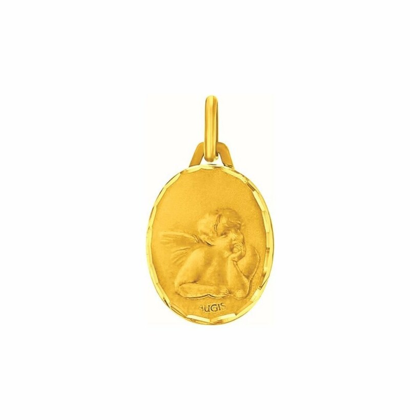 Médaille de baptême Augis Ange Raphaël en or jaune, 16mm