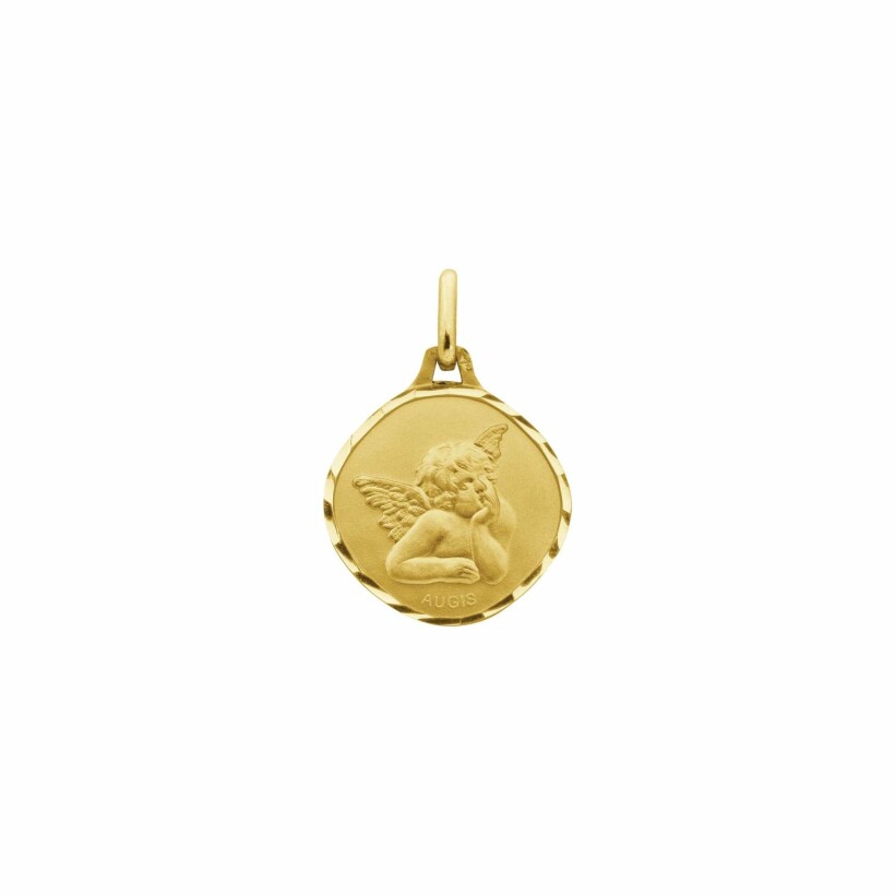 Médaille Augis Ange Raphaël en or jaune, 15mm