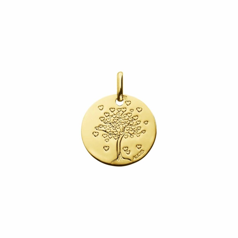 Médaille Augis Arbre aux cœurs en or jaune, 14mm