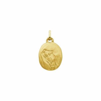 Médaille Augis Vierge au voile en or jaune, 18mm