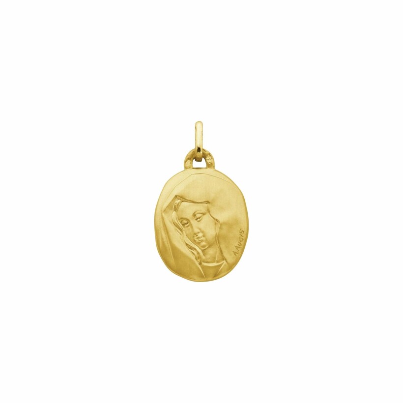 Médaille Augis Vierge au voile en or jaune, 18mm