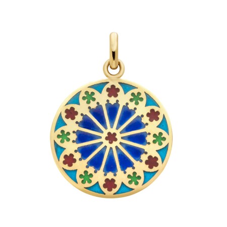 Médaille Arthus Bertrand Strasbourg 18 mm émail bleu rouge translucide or jaune