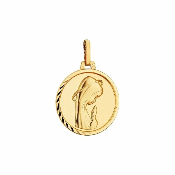 Médaille Augis Vierge Priante en or jaune, 16mm