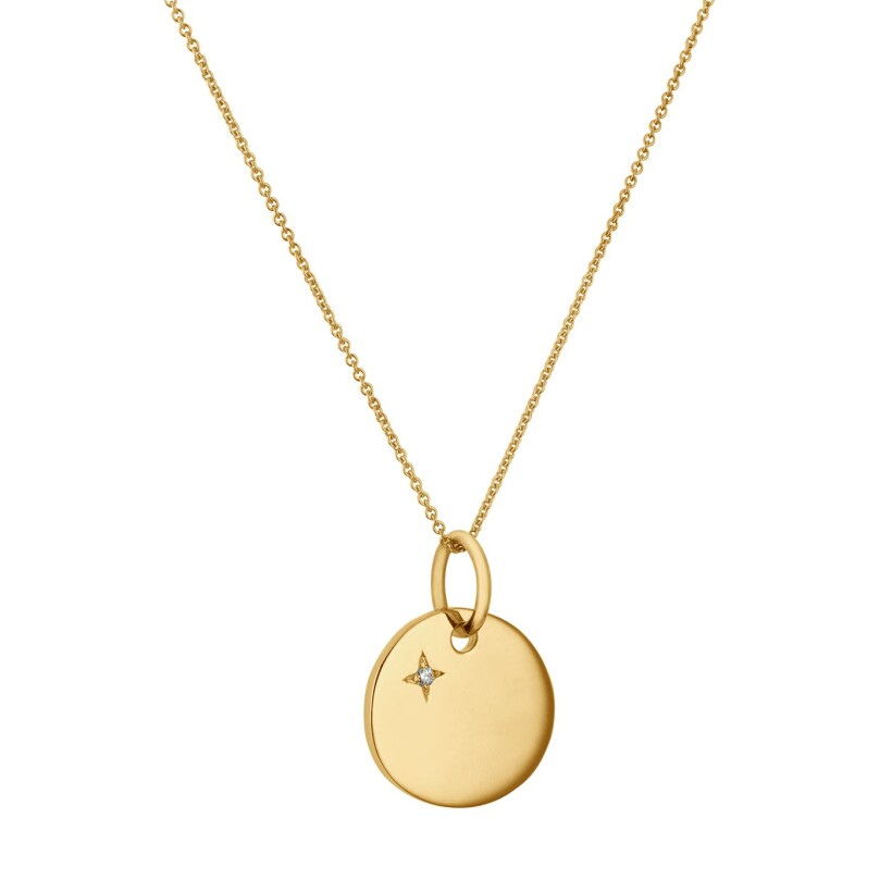 Arthus Bertrand Ma Petite Etoile, 13mm, pendant, yellow gold, diamond