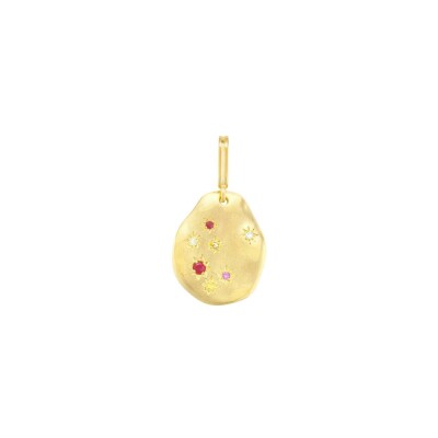 Médaille Mellerio Cabinet de Curiosités Nuit étoilée en or jaune, diamants, rubis, saphir jaune et rose