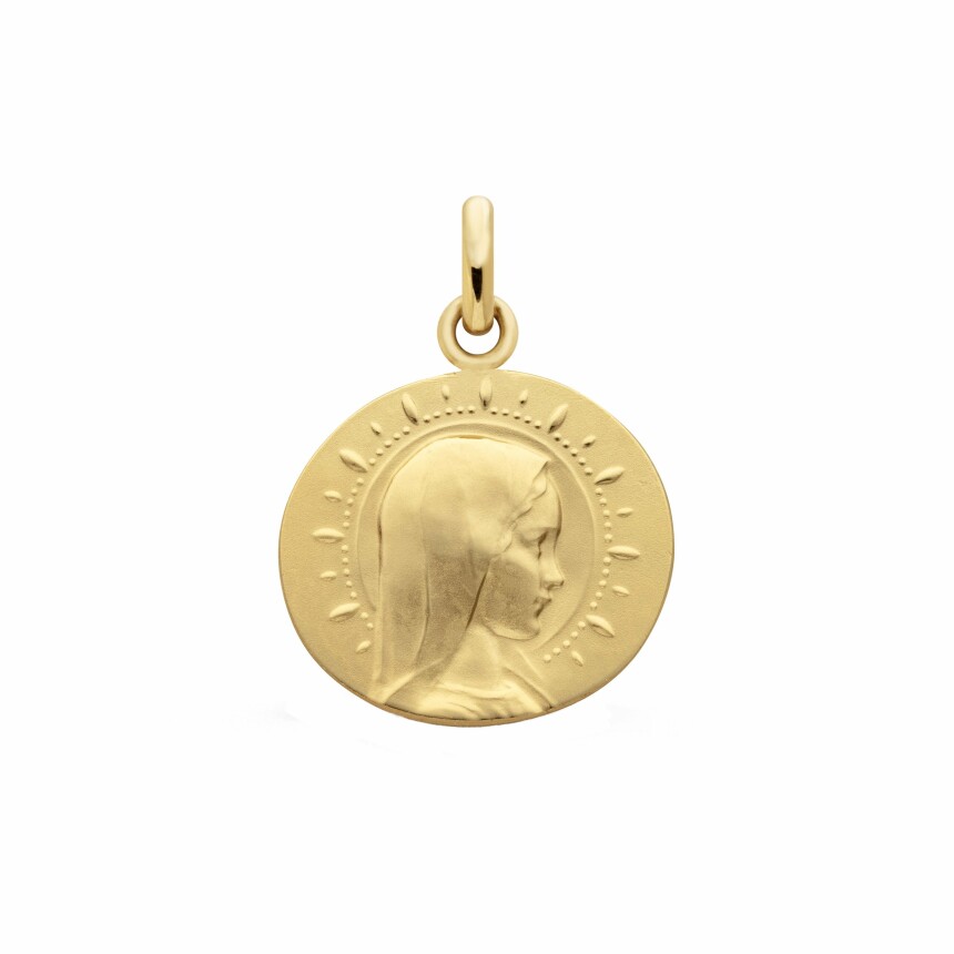 Arthus Bertrand Young Star Virgin Medal - Pebble 16 mm sandblasted yellow gold