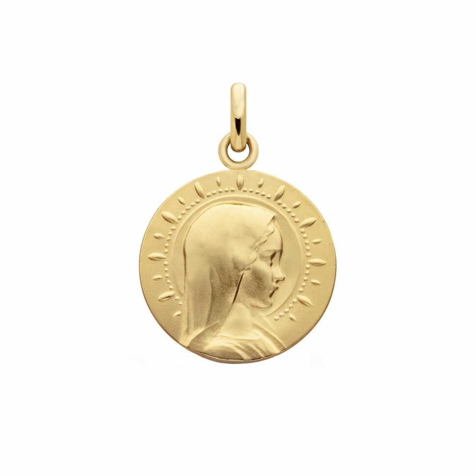 Médaille Arthus Bertrand Vierge Jeune Etoilée 18 mm or jaune sablé