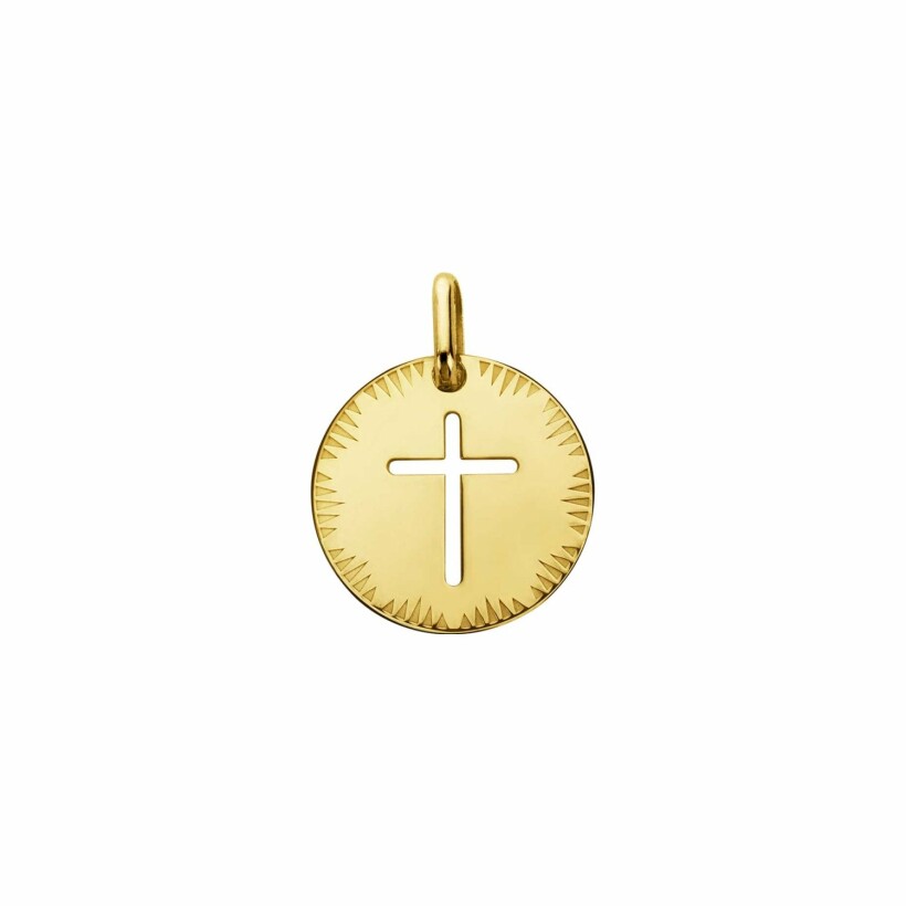 Médaille Augis Croix ajourée en or jaune, 16mm