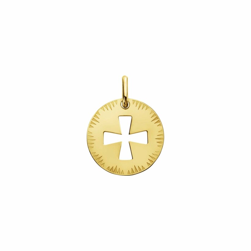 Médaille Augis Croix de Malte ajourée en or jaune, 16mm