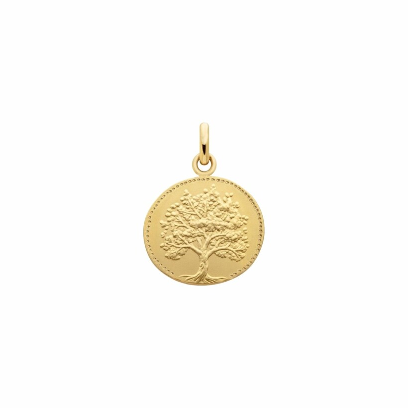Medal Arthus Bertrand Tree of life Relief - pebble 16 mm - yellow gold