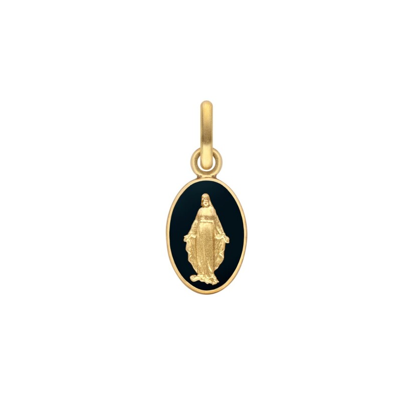 Arthus Bertrand Miraculeuse medallion in black lacquered yellow gold