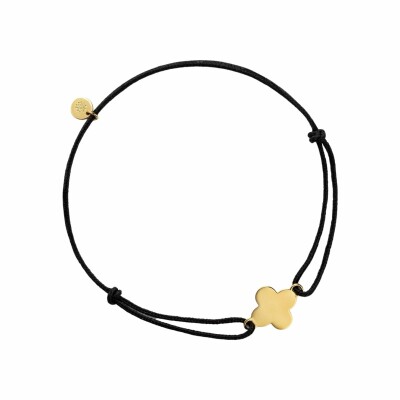 Arthus Bertrand cord bracelet, clover in yellow gold, 10mm