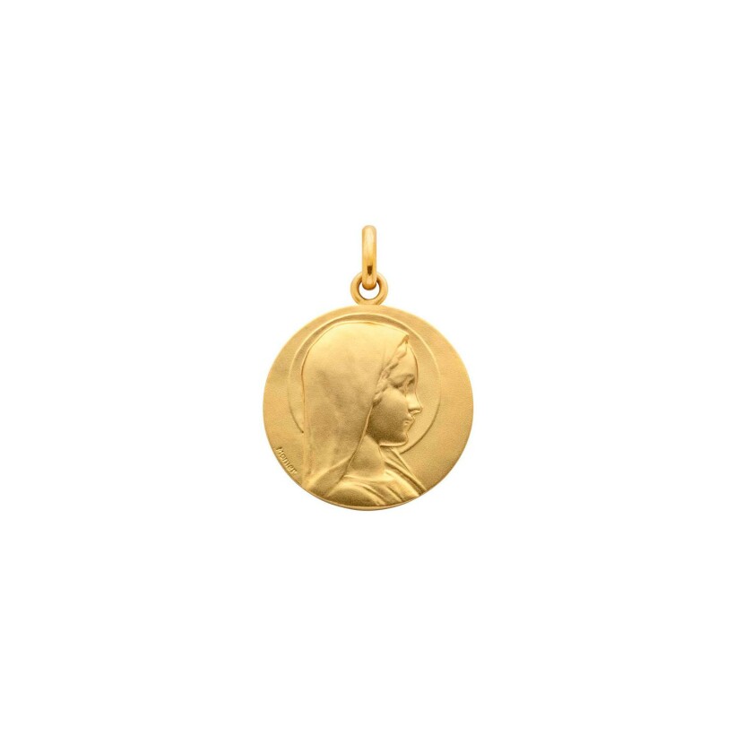 Médaille Arthus Bertrand Vierge jeune en or jaune sablé, 15mm