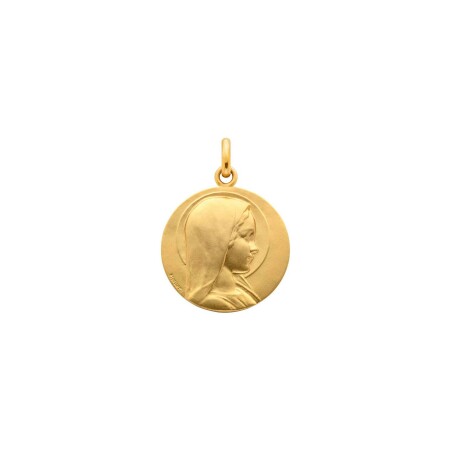 Médaille Arthus Bertrand Vierge jeune en or jaune sablé, 15mm