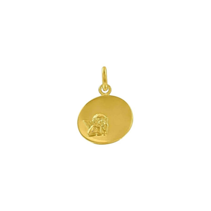 Médaille Arthus Bertrand galet Ange de Raphaël en or jaune poli