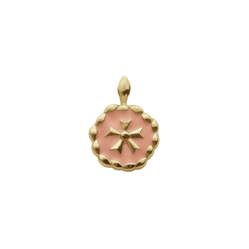 Arthus Bertrand medal, Gloria heritage, polished yellow gold and pink lacquer