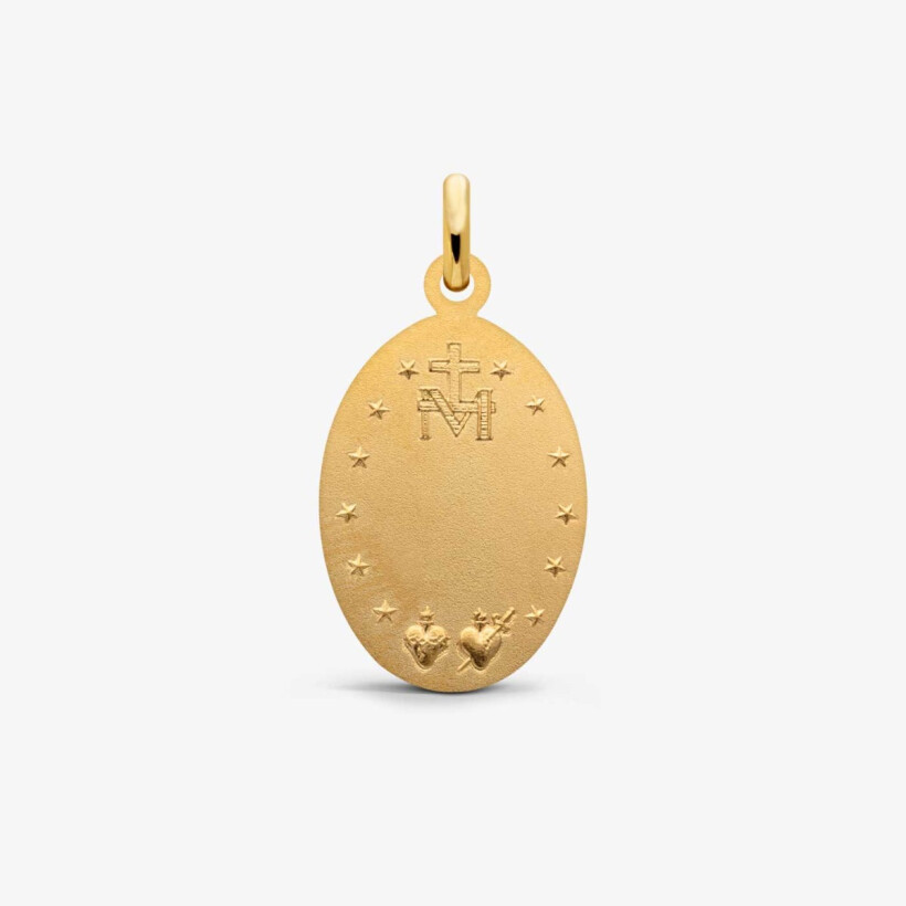 Médaille Arthus Bertrand Vierge Miraculeuse en or jaune sablée