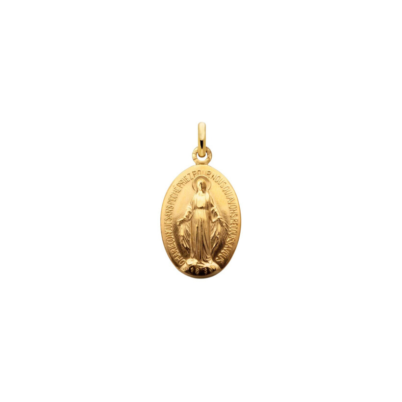Médaille Arthus Bertrand Vierge Miraculeuse en or jaune sablée