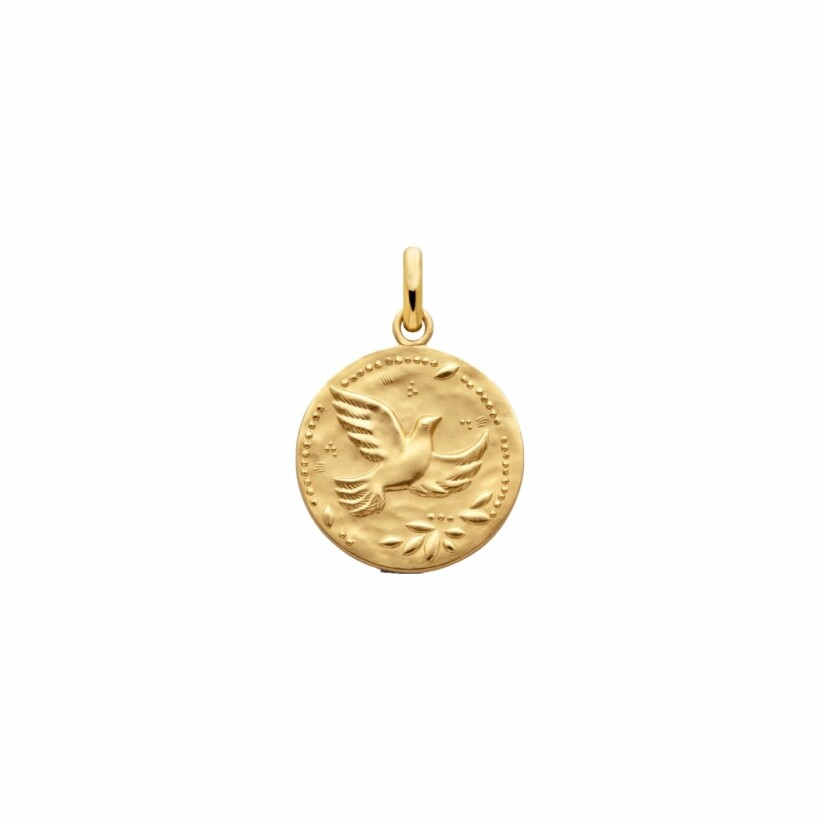Arthus Bertrand dove with stars medal 18mm, yellow gold
