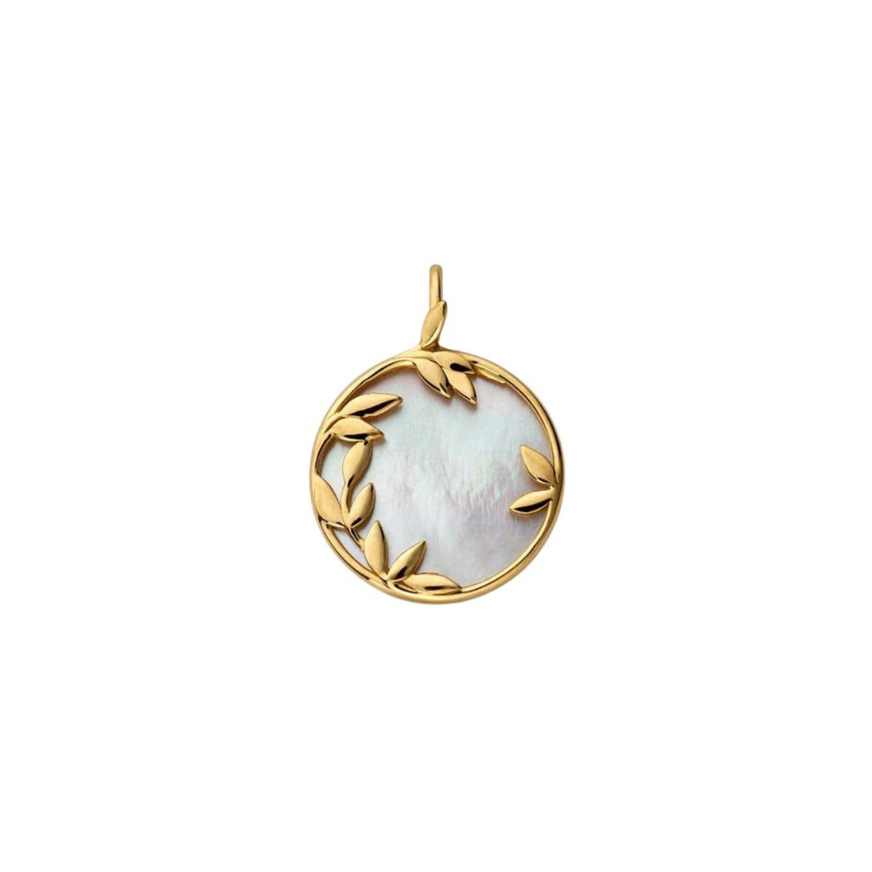 Arthus Bertrand Flora medal, polished yellow gold and mother-of-pearl