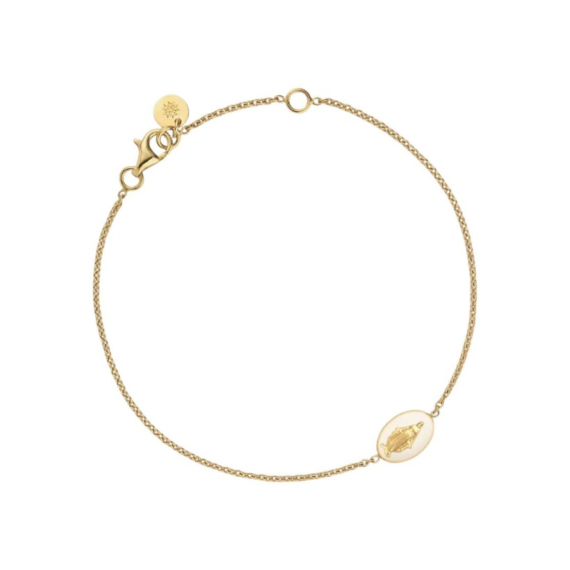 Bracelet Arthus Bertrand Médaille Miraculeuse ivoire en or jaune