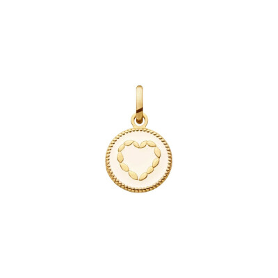 Arthus Bertrand heart medal in polished yellow gold and ivory lacquer