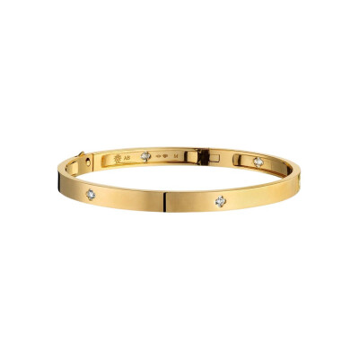 Arthus Bertrand royal bangle bracelet, polished yellow gold and diamonds