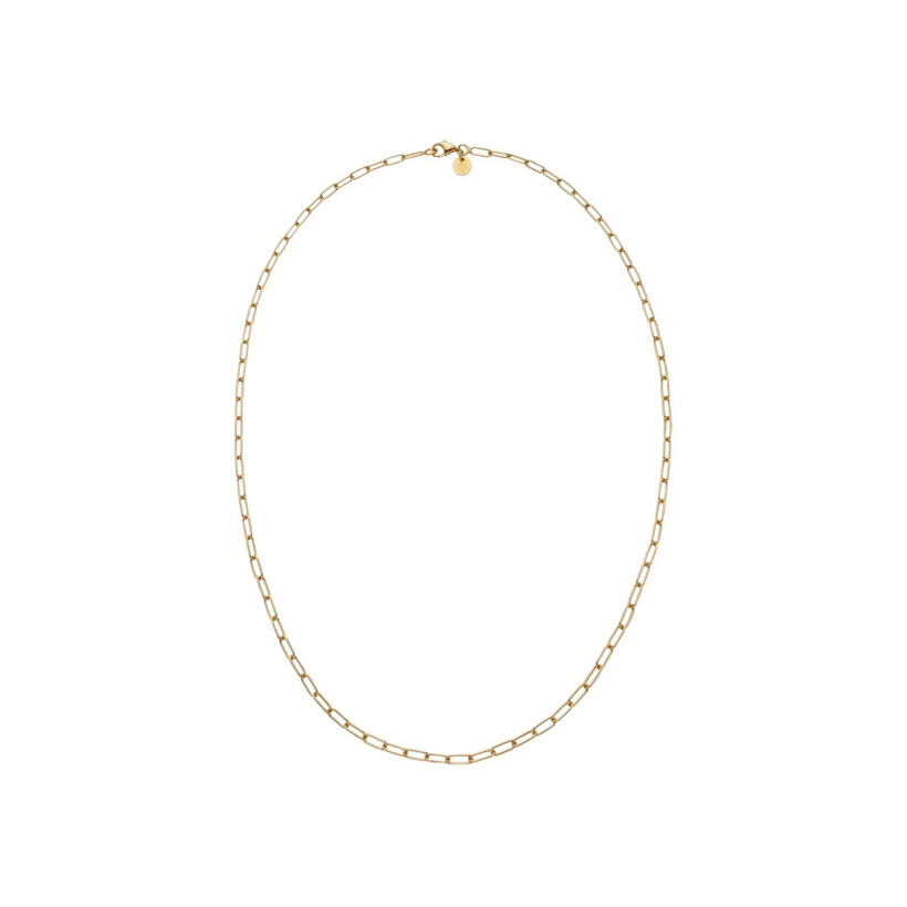 Arthus Bertrand rectangular link chain necklace, polished yellow gold
