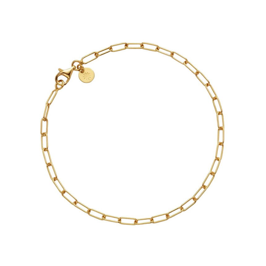 Arthus Bertrand rectangular link chain bracelet, polished yellow gold