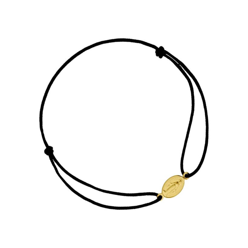Bracelet sur cordon Augis Miraculeuse en or jaune, 10mm