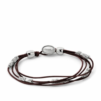 Bracelet FOSSIL en cuir chocolat