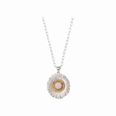 Buccellati Blossoms-Anhänger aus Silber, Vermeil, rosa Opal und Diamanten