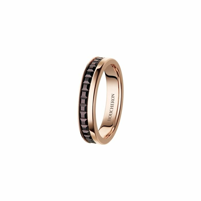 Boucheron Quatre wedding ring, pink gold and brown PVD