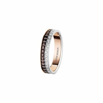 Boucheron Quatre Classique ring, yellow gold, white gold, pink gold and diamonds