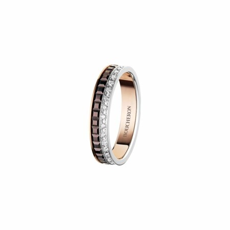 Boucheron Quatre Classique ring, yellow gold, white gold, pink gold and diamonds