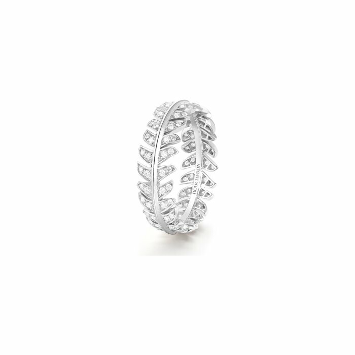 Bague Boucheron Nature Triomphante pavée de diamants, sur or blanc