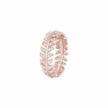 Bague Boucheron Nature Triomphante pavée de diamants, sur or rose