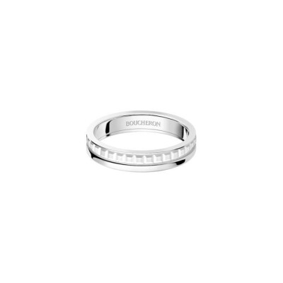 Boucheron Quatre Double White Edition wedding ring, white gold and white ceramic