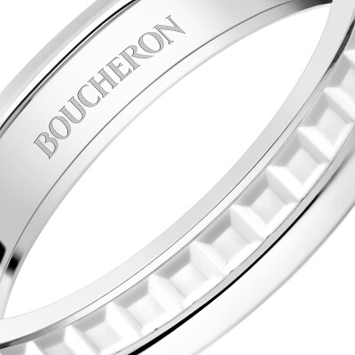 Boucheron Quatre Double White Edition wedding ring, white gold and white ceramic