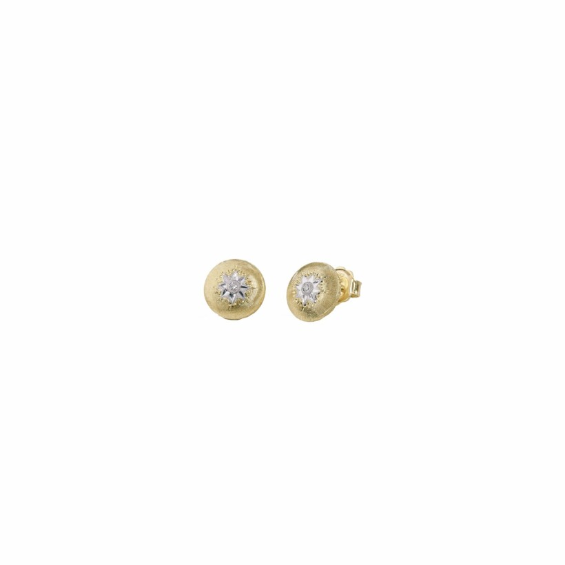 Boucles d'oreilles Buccellati Macri en or jaune, or blanc et diamants