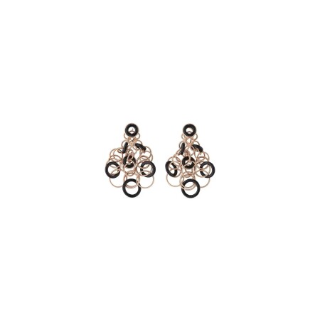 Boucles d'oreilles Buccellati Hawaii en or rose et onyx