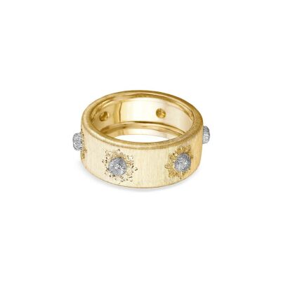 Alliance Buccellati Macri en or jaune, or blanc et diamant