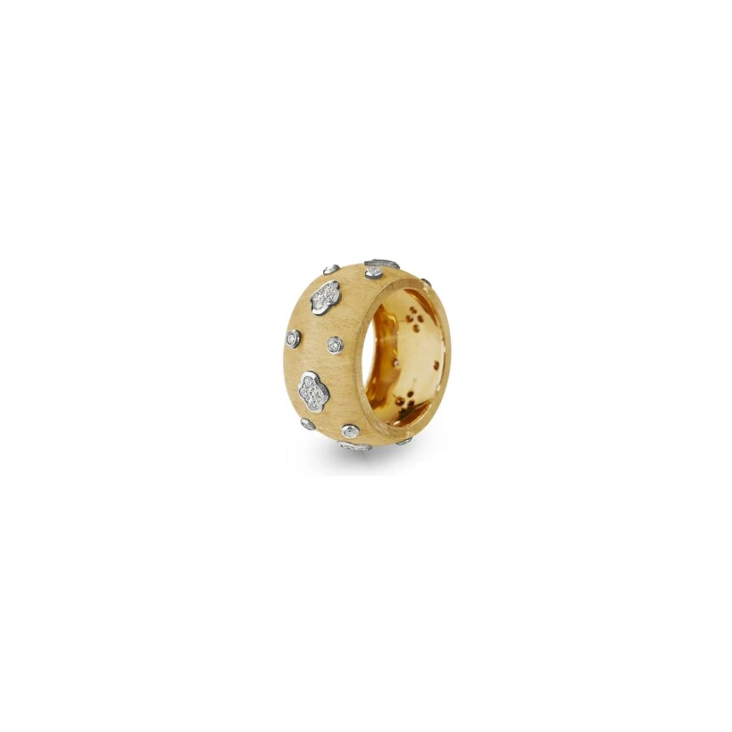 Buccellati Eternelle Macri Ab ring in yellow gold, white gold and diamonds
